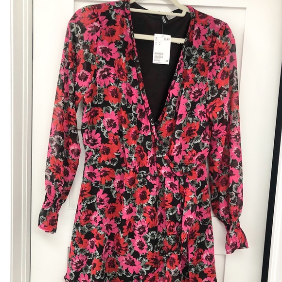 H&M Patterned Long Sleeve Dress - Picture 1 of 4